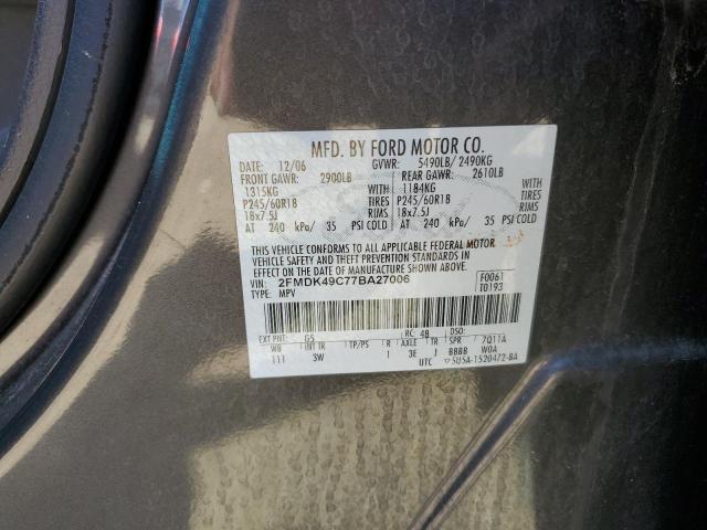 Photo 10 from auction – 2007 FORD EDGE SEL P with VIN 2FMDK49C77BA27006