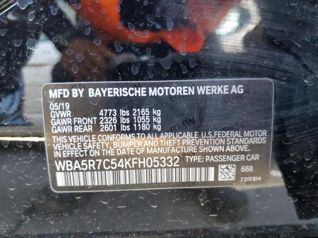 Photo 10 from auction – 2019 BMW 330XI with VIN WBA5R7C54KFH05332