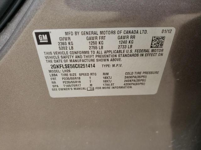 Photo 10 from auction – 2012 GMC TERRAIN SL with VIN 2GKFLSE56C6251414