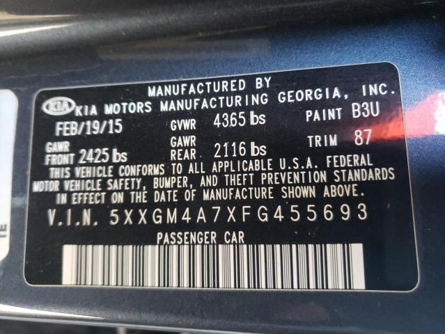 Photo 10 from auction – 2015 KIA OPTIMA LX with VIN 5XXGM4A7XFG455693