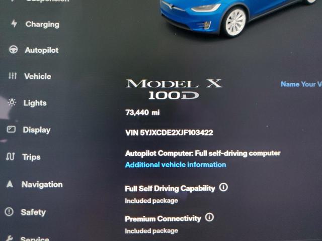 Photo 8 from auction – 2018 TESLA MODEL X with VIN 5YJXCDE2XJF103422