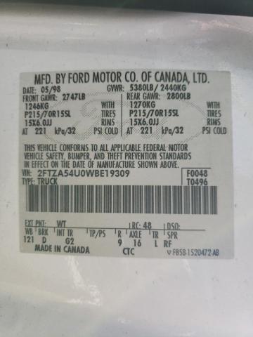 Photo 10 from auction – 1998 FORD WINDSTAR with VIN 2FTZA54U0WBE19309