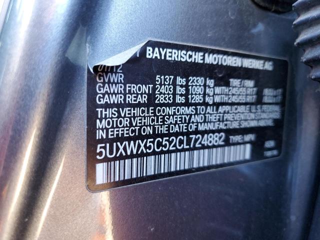 Photo 10 from auction – 2012 BMW X3 XDRIVE2 with VIN 5UXWX5C52CL724882