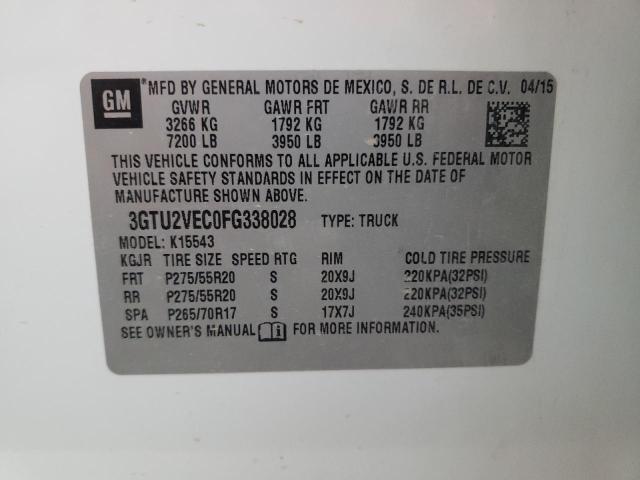 Photo 10 from auction – 2015 GMC SIERRA K15 with VIN 3GTU2VEC0FG338028