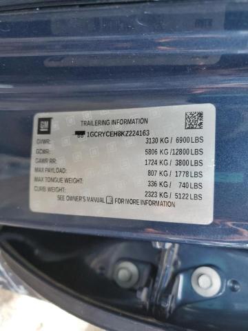 Photo 10 from auction – 2019 CHEVROLET SILVERADO with VIN 1GCRYCEH8KZ224163