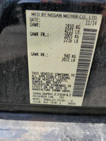 Photo 10 from auction – 2015 NISSAN ALTIMA 2.5 with VIN 1N4AL3AP9FC220842