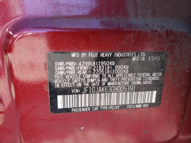 Photo 10 from auction – 2016 SUBARU IMPREZA LI with VIN JF1GJAK63GH005391