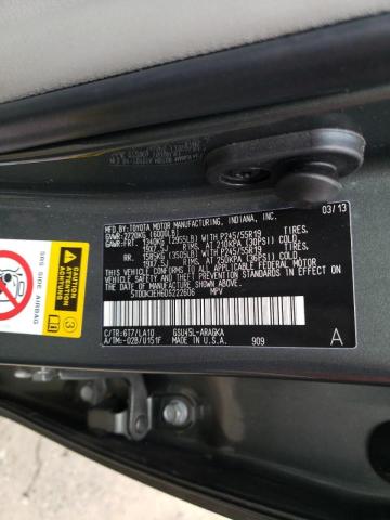 Photo 10 from auction – 2013 TOYOTA HIGHLANDER with VIN 5TDDK3EH6DS222606