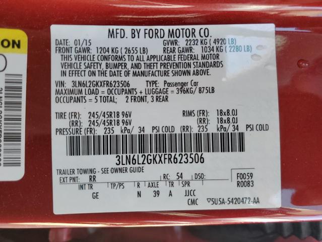 Photo 10 from auction – 2015 LINCOLN MKZ with VIN 3LN6L2GKXFR623506