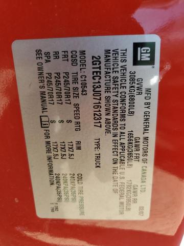 Photo 10 from auction – 2007 GMC NEW SIERRA with VIN 2GTEC13J071612317