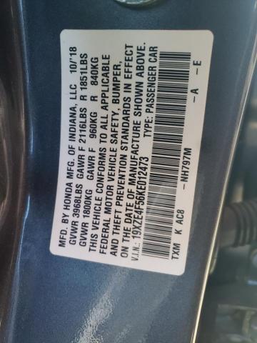 Photo 10 from auction – 2019 HONDA INSIGHT EX with VIN 19XZE4F56KE012473