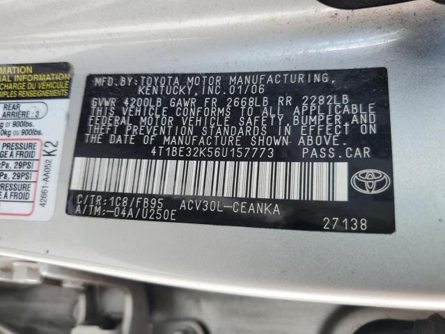Photo 10 from auction – 2006 TOYOTA CAMRY LE with VIN 4T1BE32K56U157773