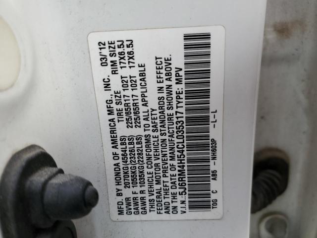 Photo 10 from auction – 2012 HONDA CR-V EX with VIN 5J6RM4H54CL035317