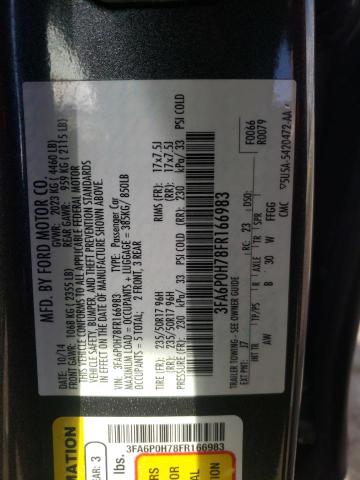Photo 10 from auction – 2015 FORD FUSION SE with VIN 3FA6P0H78FR166983