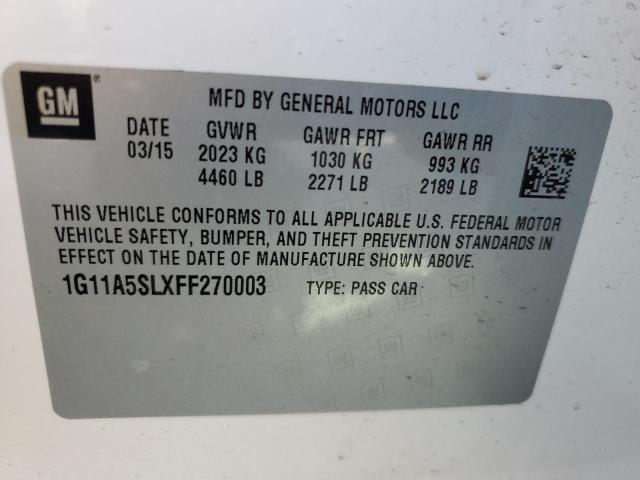 Photo 10 from auction – 2015 CHEVROLET MALIBU LS with VIN 1G11A5SLXFF270003