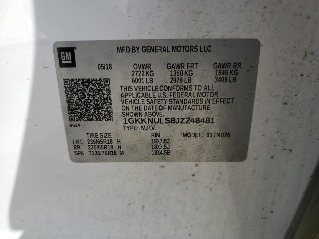 Photo 10 from auction – 2018 GMC ACADIA SLT with VIN 1GKKNULS8JZ248481