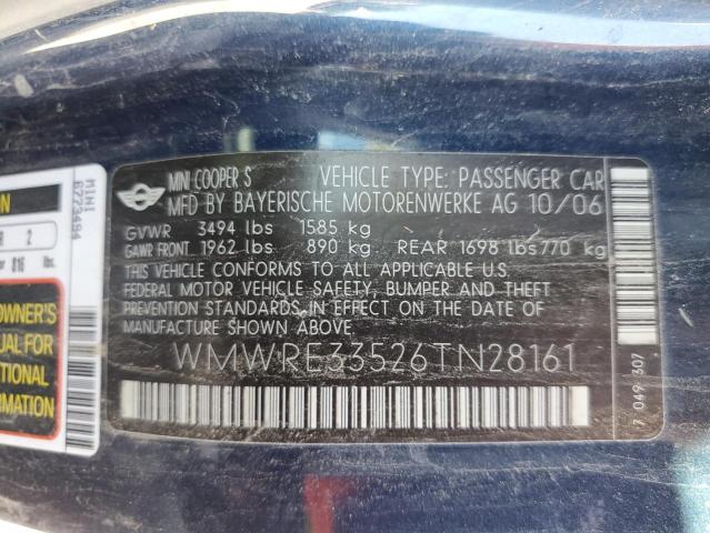 Photo 10 from auction – 2006 MINI COOPER S with VIN WMWRE33526TN28161