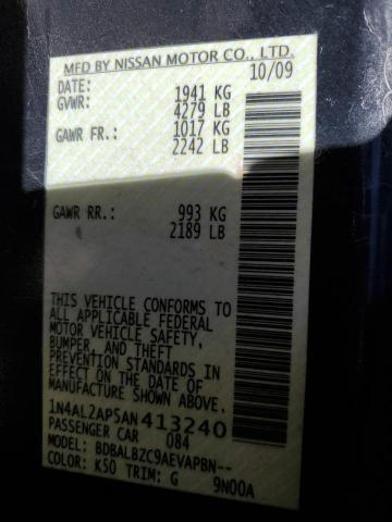 Photo 10 from auction – 2010 NISSAN ALTIMA BAS with VIN 1N4AL2AP5AN413240