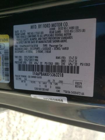 Photo 10 from auction – 2015 FORD MUSTANG with VIN 1FA6P8AMXF5363218