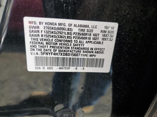 Photo 10 from auction – 2013 HONDA PILOT EXLN with VIN 5FNYF4H7XDB015607