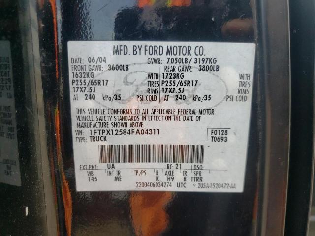 Photo 10 from auction – 2004 FORD F150 with VIN 1FTPX12584FA04311