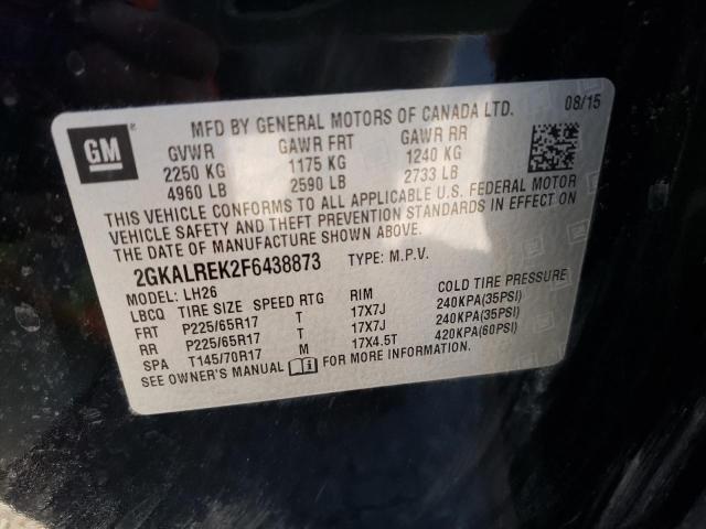 Photo 10 from auction – 2015 GMC TERRAIN SL with VIN 2GKALREK2F6438873