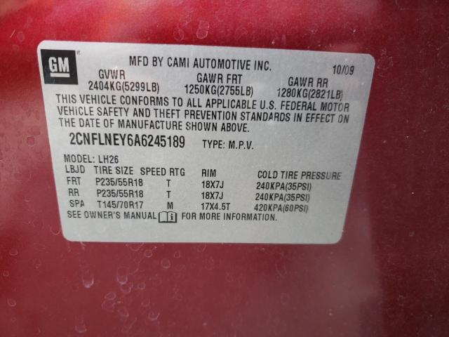 Photo 10 from auction – 2010 CHEVROLET EQUINOX LT with VIN 2CNFLNEY6A6245189