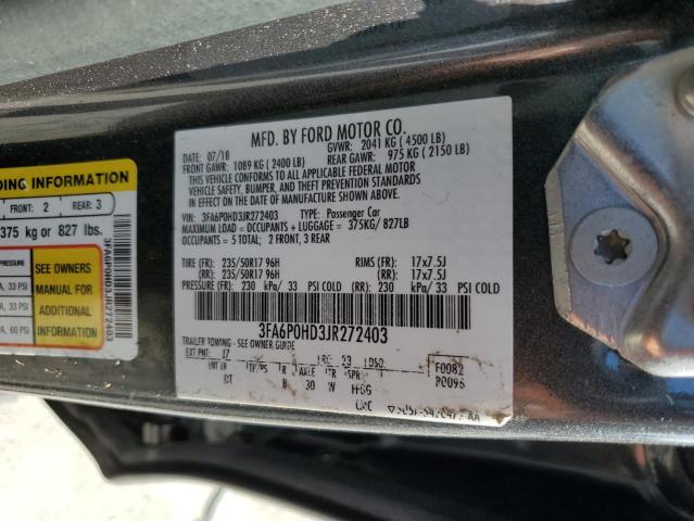Photo 10 from auction – 2018 FORD FUSION SE with VIN 3FA6P0HD3JR272403