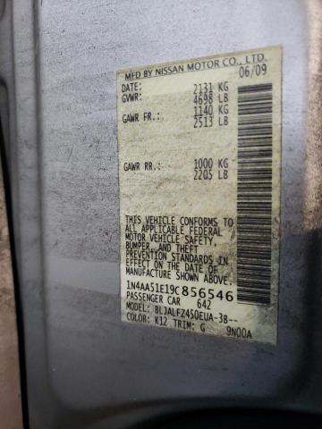 Photo 10 from auction – 2009 NISSAN MAXIMA S with VIN 1N4AA51E19C856546