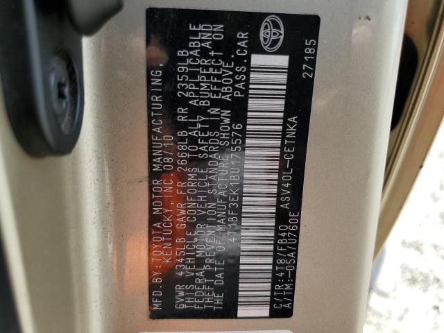 Photo 10 from auction – 2011 TOYOTA CAMRY BASE with VIN 4T1BF3EK1BU175576
