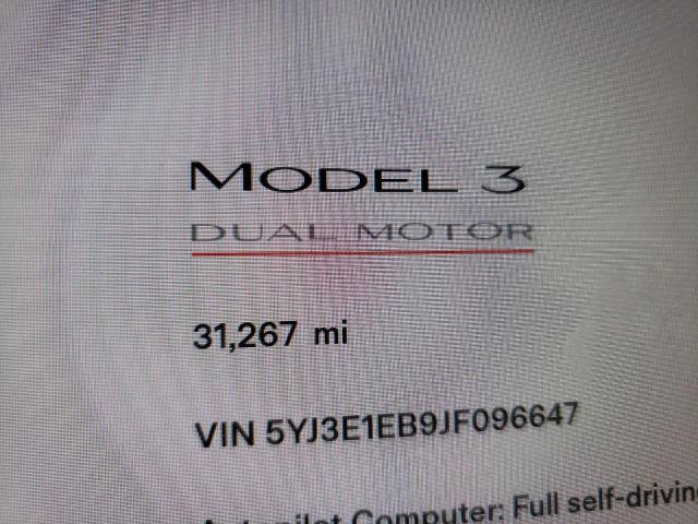 Photo 8 from auction – 2018 TESLA MODEL 3 with VIN 5YJ3E1EB9JF096647