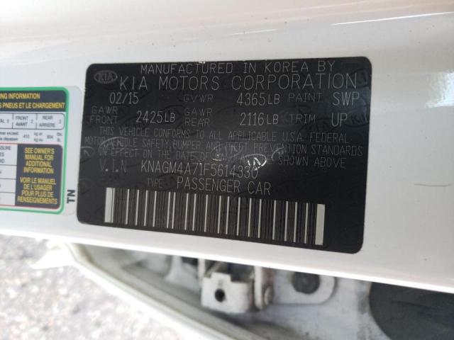 Photo 10 from auction – 2015 KIA OPTIMA LX with VIN KNAGM4A71F5614330