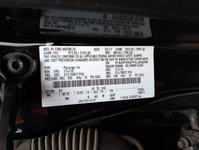 Photo 10 from auction – 2017 FORD FOCUS SEL with VIN 1FADP3M27HL254296