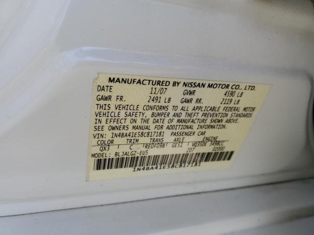 Photo 10 from auction – 2008 NISSAN MAXIMA SE with VIN 1N4BA41E58C817181