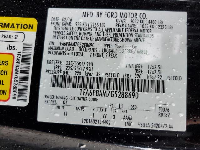 Photo 10 from auction – 2016 FORD MUSTANG with VIN 1FA6P8AM7G5288690