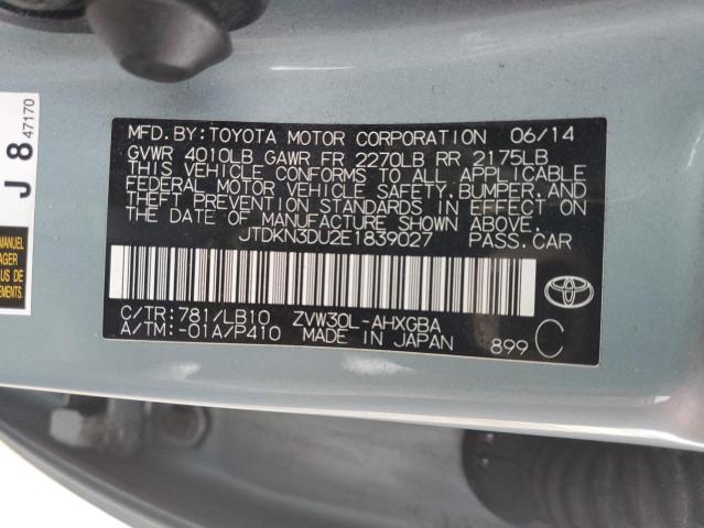 Photo 10 from auction – 2014 TOYOTA PRIUS with VIN JTDKN3DU2E1839027