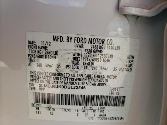 Photo 10 from auction – 2013 LINCOLN MKX with VIN 2LMDJ6JK0DBL22546
