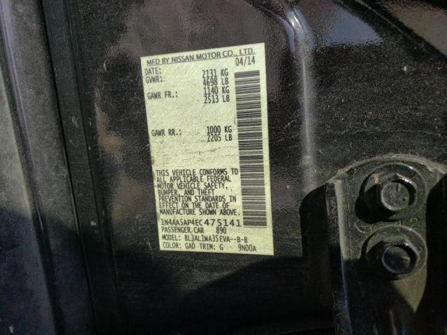 Photo 10 from auction – 2014 NISSAN MAXIMA S with VIN 1N4AA5AP4EC475141