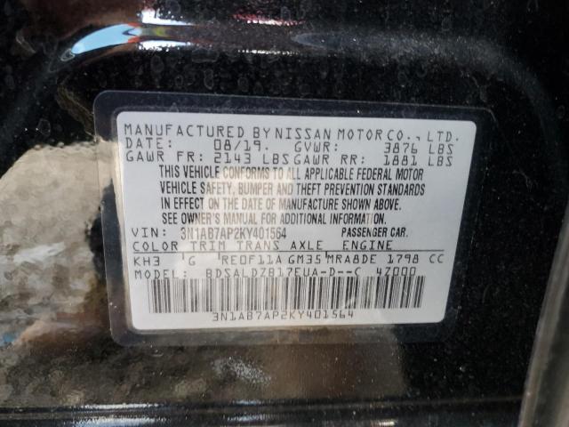 Photo 10 from auction – 2019 NISSAN SENTRA S with VIN 3N1AB7AP2KY401564