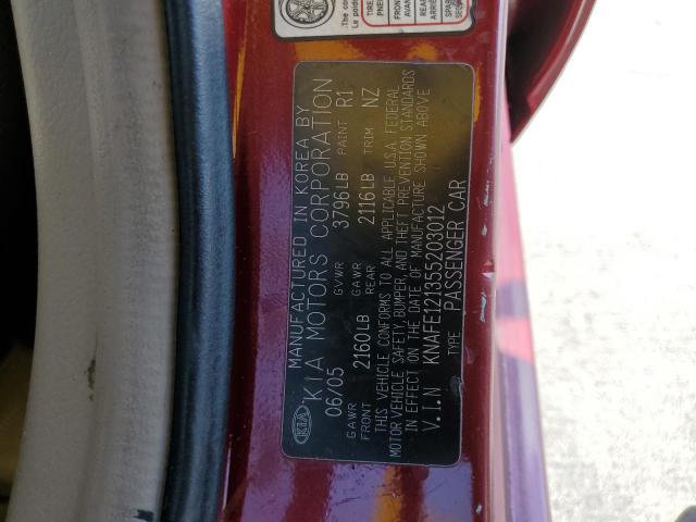 Photo 10 from auction – 2005 KIA SPECTRA LX with VIN KNAFE121355203012