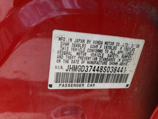 Photo 10 from auction – 2008 HONDA FIT with VIN JHMGD37448S038441