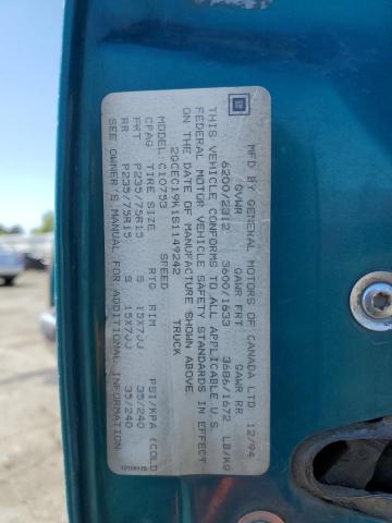 Photo 10 from auction – 1995 CHEVROLET GMT-400 C1 with VIN 2GCEC19K1S1149242