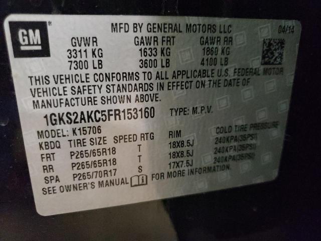 Photo 10 from auction – 2015 GMC YUKON SLE with VIN 1GKS2AKC5FR153160