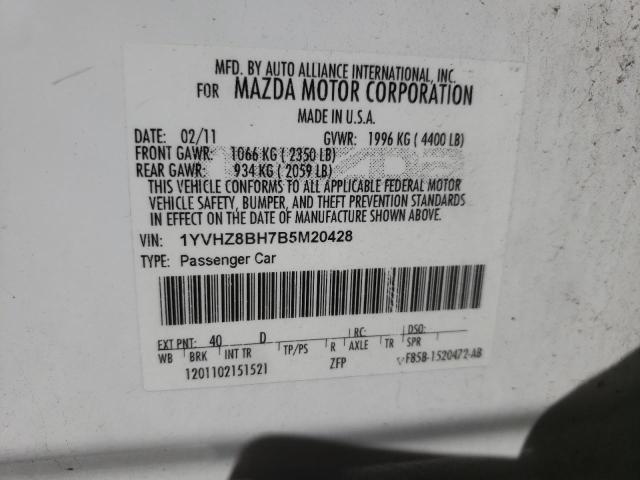 Photo 10 from auction – 2011 MAZDA 6 I with VIN 1YVHZ8BH7B5M20428