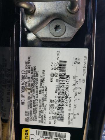 Photo 10 from auction – 2017 FORD FUSION SE with VIN 3FA6P0H73HR174220