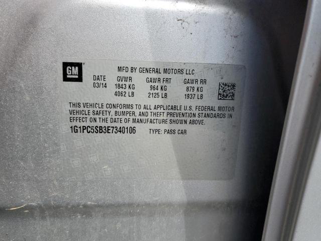 Photo 10 from auction – 2014 CHEVROLET CRUZE LT with VIN 1G1PC5SB3E7340106