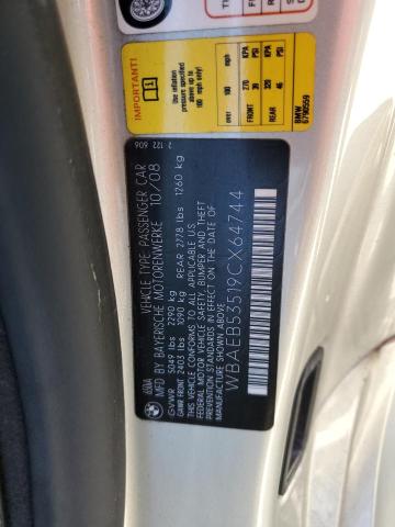 Photo 10 from auction – 2009 BMW 650 I with VIN WBAEB53519CX64744