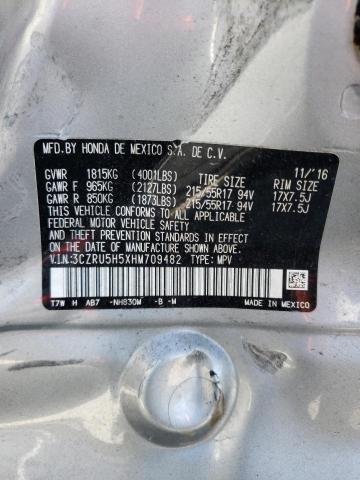Photo 10 from auction – 2017 HONDA HR-V EX with VIN 3CZRU5H5XHM709482