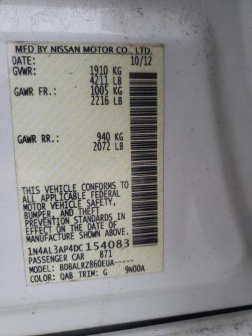 Photo 10 from auction – 2013 NISSAN ALTIMA 2.5 with VIN 1N4AL3AP4DC154083