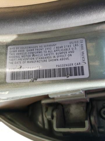 Photo 10 from auction – 2003 VOLKSWAGEN PASSAT GLX with VIN WVWRH63B63P449078